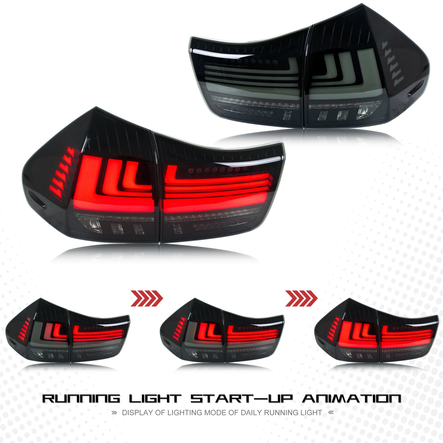 LED Tail Lights for Lexus RX350 RX330 RX400h 2004-2009 Start-up Animation Dynamic Turn Signal Rear Lamps Assembly