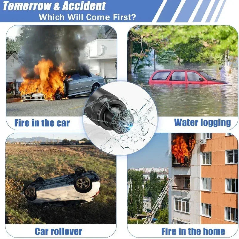 2025 New 2-in-1 Mini Car Safety Hammer Car Glass Window Breaker Escape And Rescue Tool With Seat Belt Cutting Tool Car Parts - Urbizia