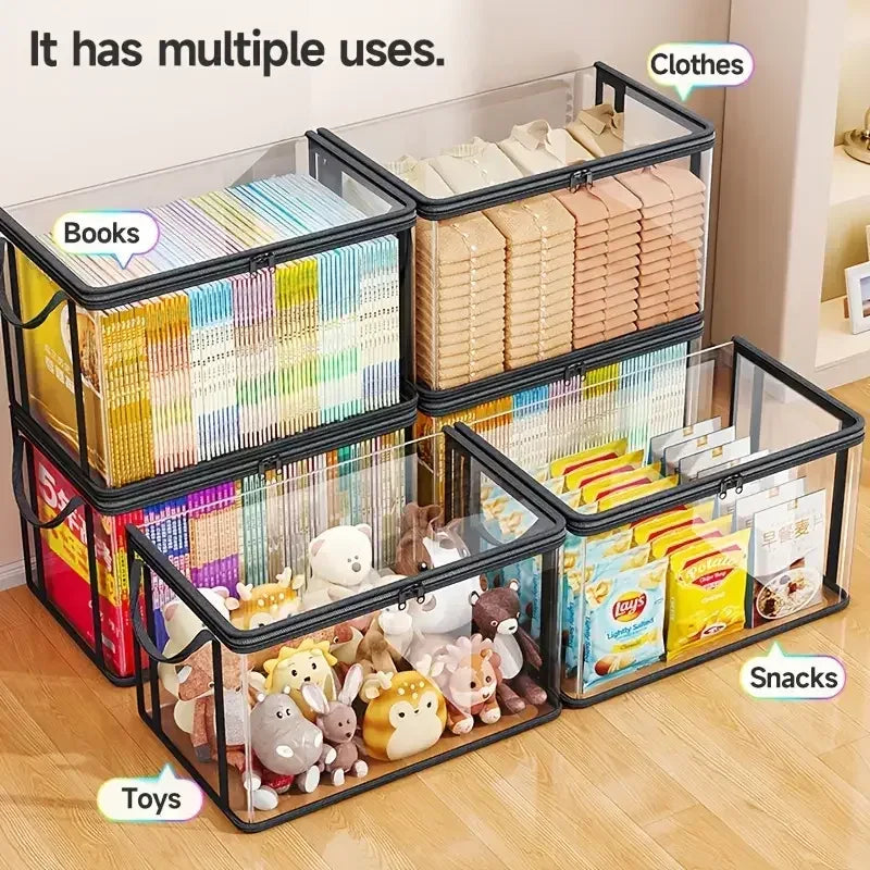 Clear PVC Storage Box | Flip-Top Lid & View Window | Multi-Use Organizer for Toys, Crafts & Supplies | Durable Gift Container - Urbizia
