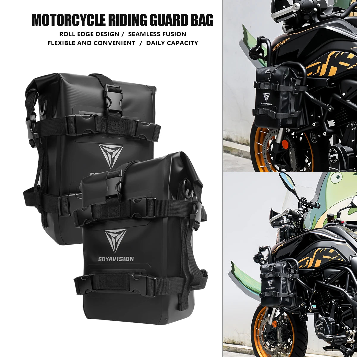 Motorcycle Bumpers Bag Waterproof Motorcycle Side Frame Bag Outdoor Bag Crash Bar Bag Universal Riding Tools Storage