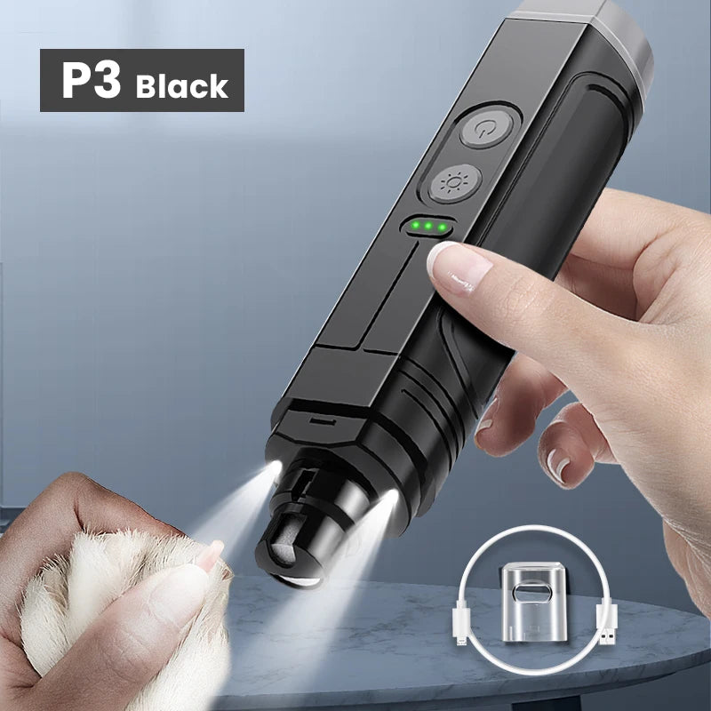 ROJECO P3 Rechargeable Pet Nail Grinder with LEDs