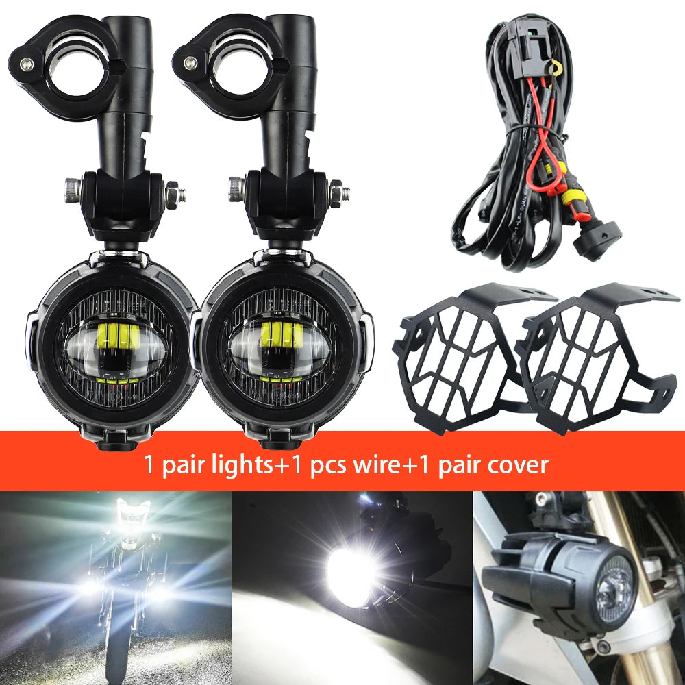 Auxiliary Lights LED Spot Driving Fog Lights for R1200GS F800GS K1600 Universal Motorcycle 40W 6000K Fog Lamps
