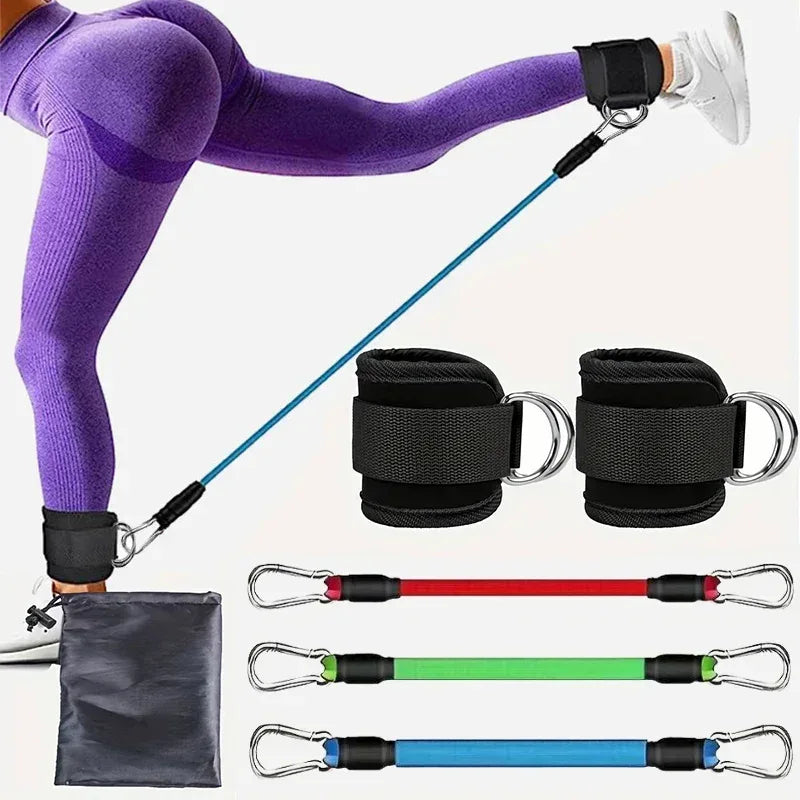 Ankle Straps Resistance Bands Yoga Home Gym Elastic Gum Strength Training Workout Expander Pilates Crossfit Women Weight Sports - Urbizia