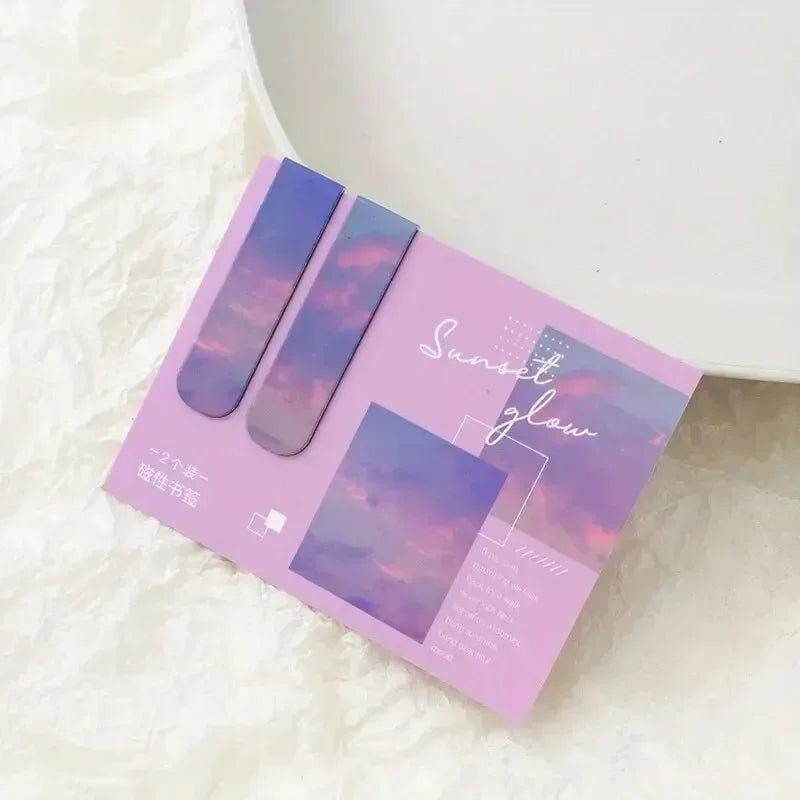 2pcs Forest Landscape Magnetic Bookmark For Pages Books Readers - Urbizia