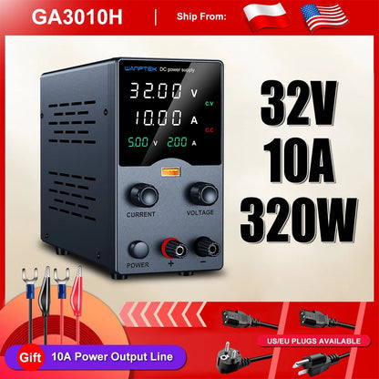 Wanptek DC Lab Power Supply 30V 10A  60V 5A  Adjustable Voltage Regulator Preset Voltage Current Dual Input Voltage 220V/110V