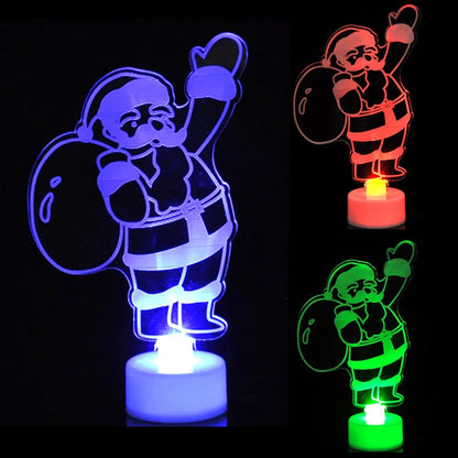 LED Mini Night Snowman Flash Lamp