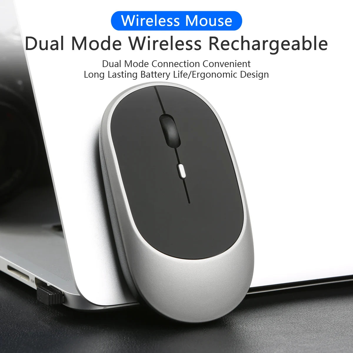 Wireless Mouse Bluetooth-compatible 2.4G Computer Mice Portable Rechargeable Dual mode Mouse for iPad Laptop Desktop Huawei/Mac