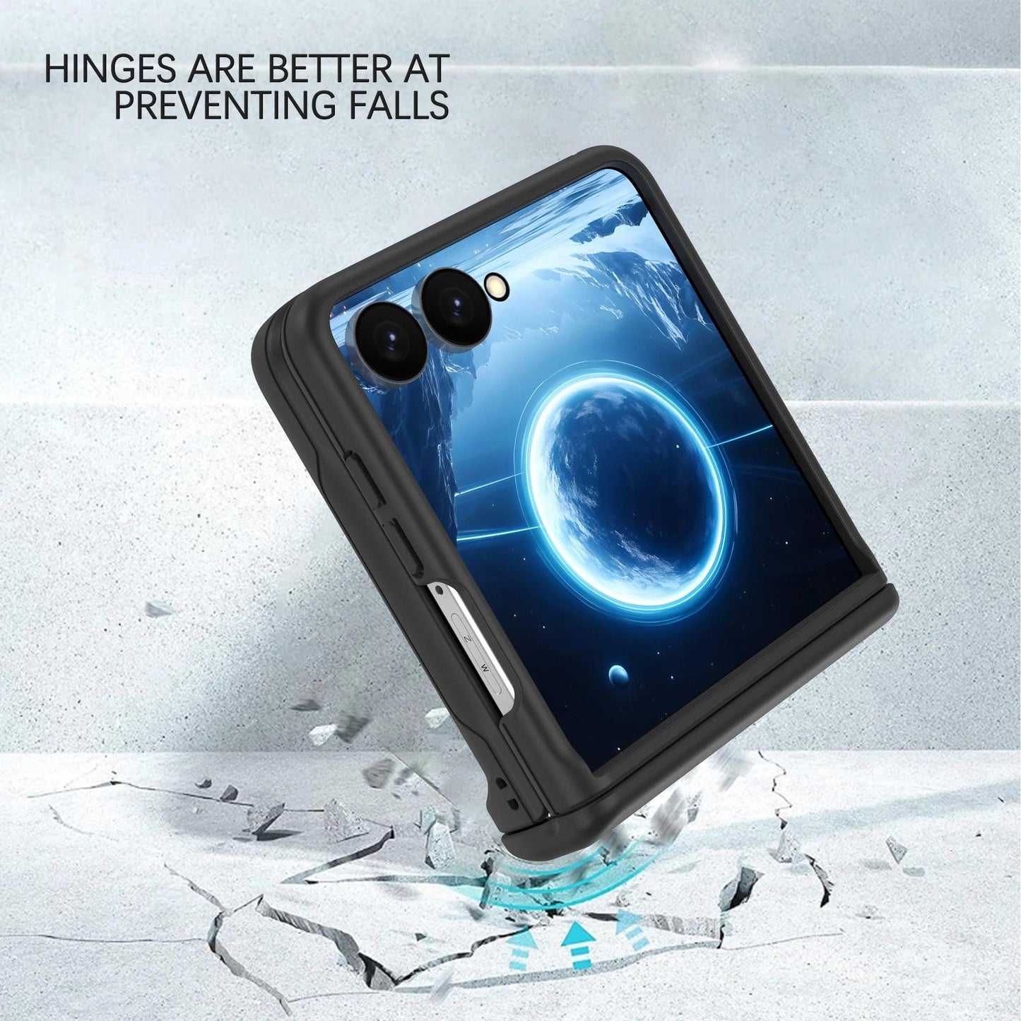 Phone Case for Samsung Galaxy Z Flip 8 7 6 5 4 3 Flip8 Flip7FE Card Slot Hinge Full-pack Anti-Drop Shockproof Protection Cover