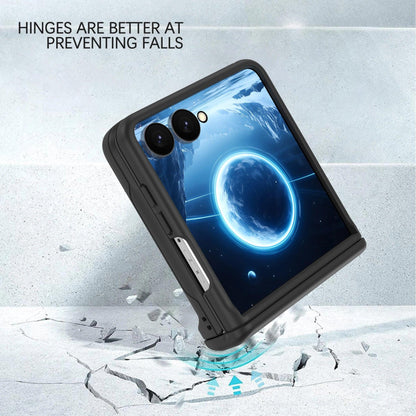 Phone Case for Samsung Galaxy Z Flip 8 7 6 5 4 3 Flip8 Flip7FE Card Slot Hinge Full-pack Anti-Drop Shockproof Protection Cover
