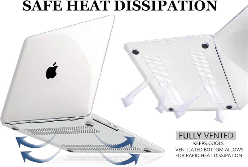 Crystal Clear Laptop Case for Macbook Air 13.6 M4 15 M3 Hard Cover for Mac Book Neo 2026 Pro 13 M1 M2 14 16 Sleeve Accessories