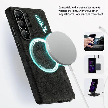Genuine Italy Alcantara Leather Magnetic Case for Samsung S26 Ultra S26+ Plus with Magsafe Super Car Luxury Phone Back Cover