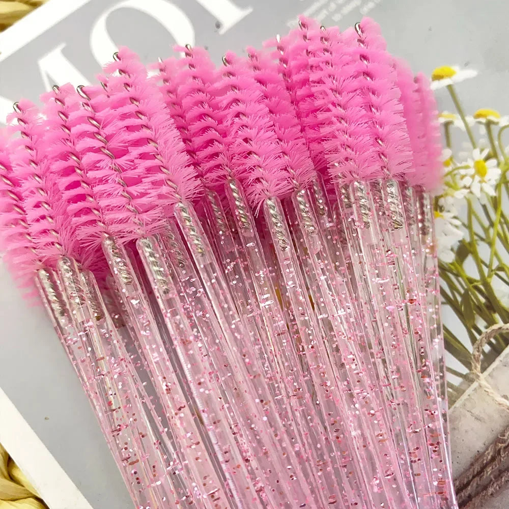 50-Pack Disposable Crystal Eyebrow & Mascara Brushes