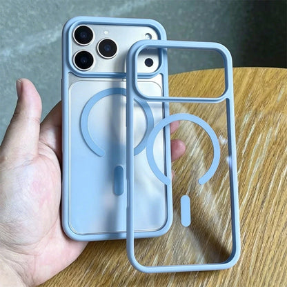 For Magsafe Wireless Charge Phone Case For iPhone 18 Pro Max 17 16 15 14 Plus 13 12 11 18 Pro Max Transparent Acrylic Back Cover