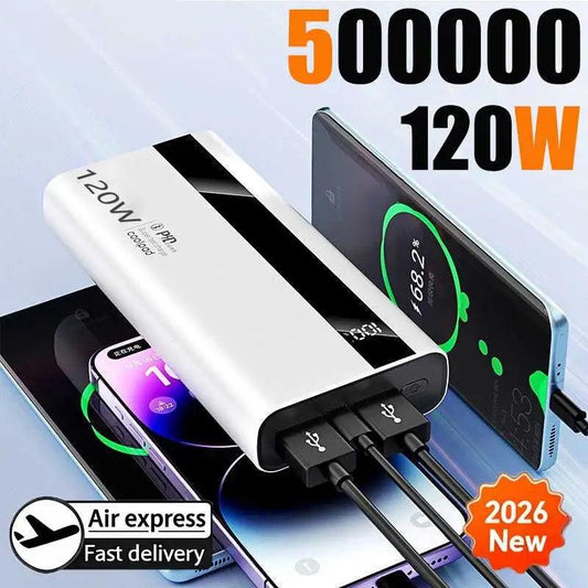 120W High Capacity Super Fast Charging Power Bank Portable