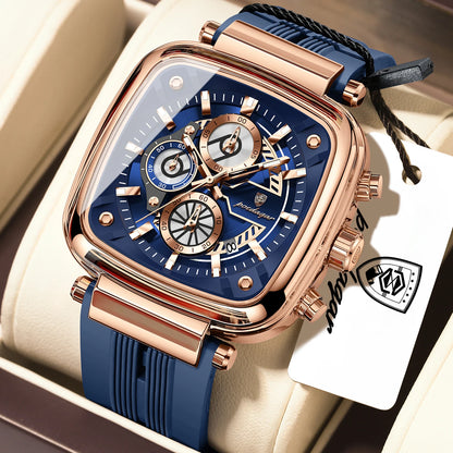 POEDAGAR Luxury Watch For Men Calendar Luminous Waterproof Man Clock Male Chronograph Silicone Sports Men's Quartz Watches Reloj