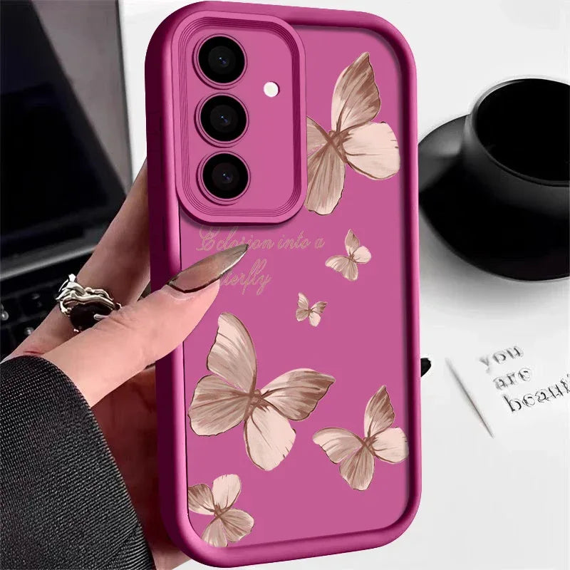 Gold Butterfly Soft TPU Phone Case for Samsung