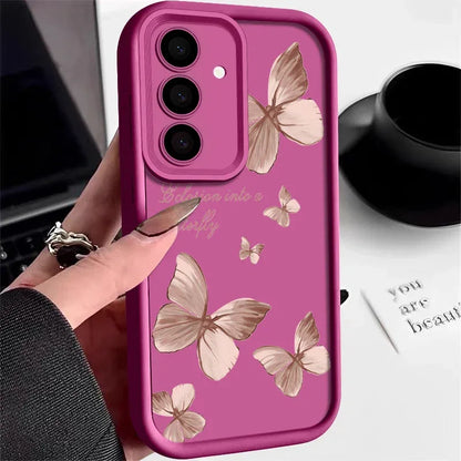 Gold Butterfly Soft TPU Phone Case for Samsung