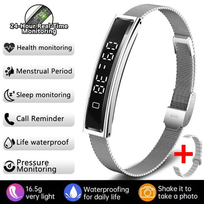 2026 New Fashion Women Smart Bracelet Sport Mode Fitness Tracker Heart Rate Health Monitoring IP68 Waterproof Smart Watch Men - Urbizia