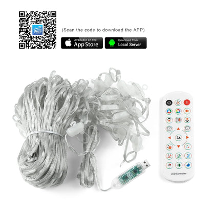 APP Control Smart LED Curtain Lights – USB 5V Fairy Light DIY Text Pattern Display
