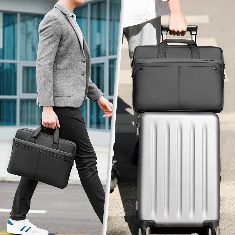 MARK RYDEN Multi-purpose Laptop Briefcase Water Repellent Commuter Bag with Trolley Sleeve