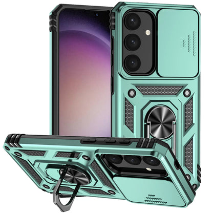 Luxury Armor Case for Samsung Galaxy S26 S25 Edge S24 S23 S22 S21 S20 S10 FE Ultra Plus Ring Holder Slide Lens Stand Phone Cover