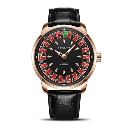 TIMEARTX Men's Watch New European Roulette Design Poker Game Fashion Quartz Movement Stainless Steel Wristwatch father day gifts