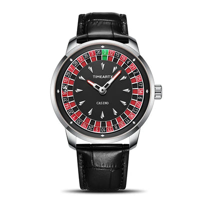 TIMEARTX Men's Watch New European Roulette Design Poker Game Fashion Quartz Movement Stainless Steel Wristwatch father day gifts
