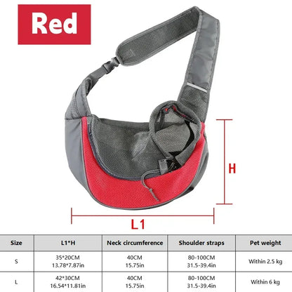 1Pc Dog out backpack,Dog Sling Carrier Breathable Mesh Travel Crossbody Bag For Puppy Cat Hiking Camping - Urbizia