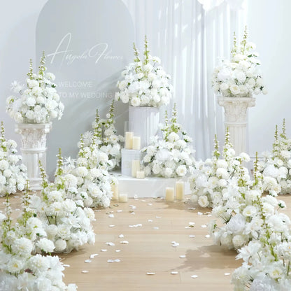 A8966 Red Free Standing Centerpieces Flowers Ball Bouquet Artificial Rose Arrangements Balls Table Sofa Runner For Wedding Event