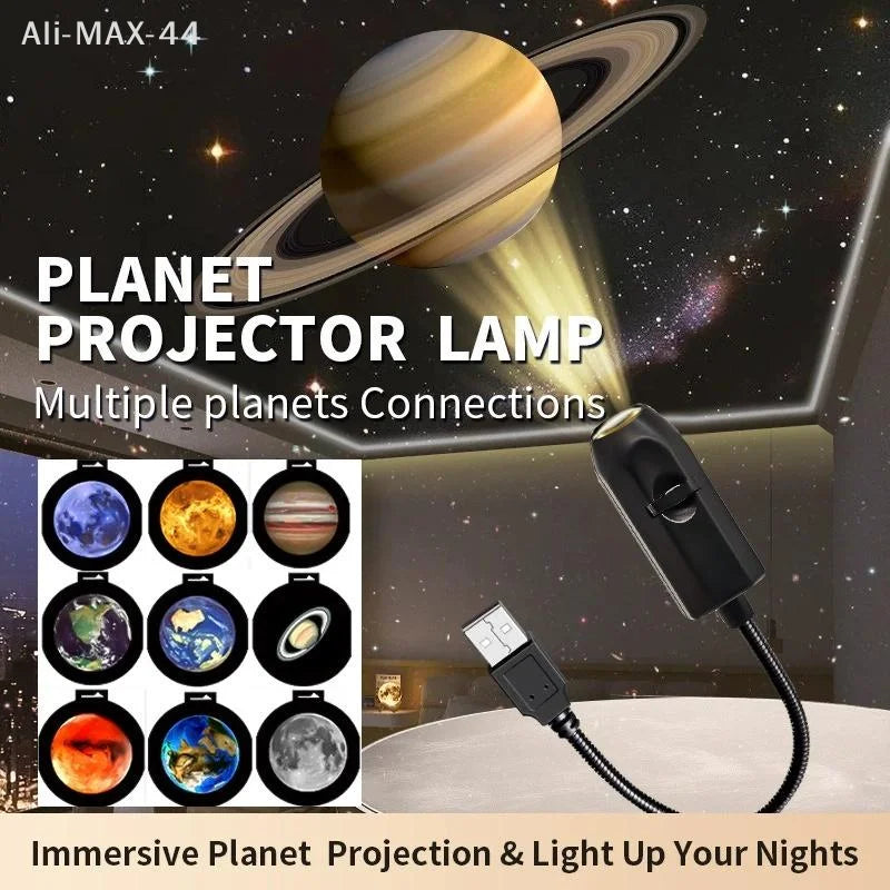 USB Moon Earth 360 Degree Projection Lamp Starry Sky Night Light Remote Control for Kids Bedroom Birthday Gift Home Ambiance