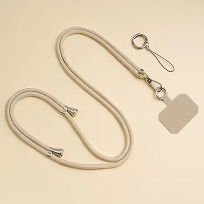 Universal Adjustment Phone Lanyard Solid Color Polyester Necklace Strap Long Hanging Rope With Clip Anti-Lost Crossbody Lanyard