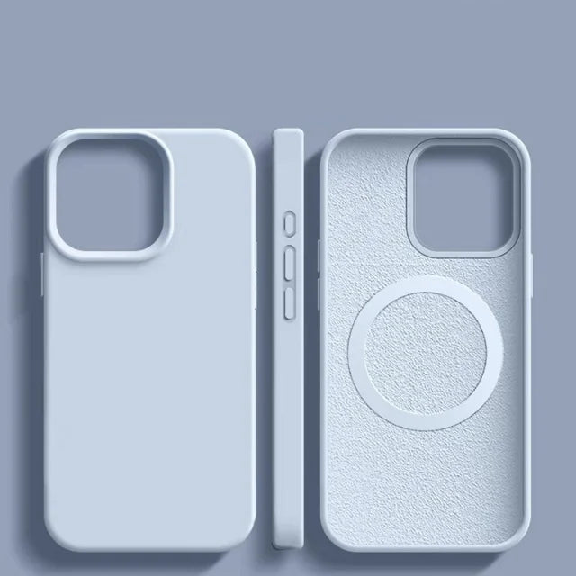 For iPhone 18 17 Pro Max 16 Plus Luxury Magsafe Magnetic Liquid Silicone Frame Phone Case For iPhone 15 14 13 Protective Cover