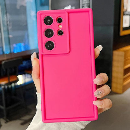 Solid Color Soft TPU Case For Samsung Galaxy S24 FE S26 S23 S24 S25 Ultra S25 Edge S22 Plus A55 A35 A15 5G Silicone Phone Cover