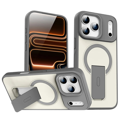 Skin-Feel Anti-Fingerprint Phone Case, Invisible Magnetic Stand Shockproof Cover, Compatible with iPhone 18/17 Pro Max/16E/15/14/13/12/11/Air/Plus/Pro, Supports Magnetic Charging & Magnetic Accessories