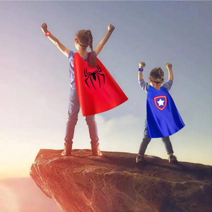 MINISO Superhero Cape – Cartoon Anime Cosplay Costume with Mask for Kids Halloween Birthday Gift