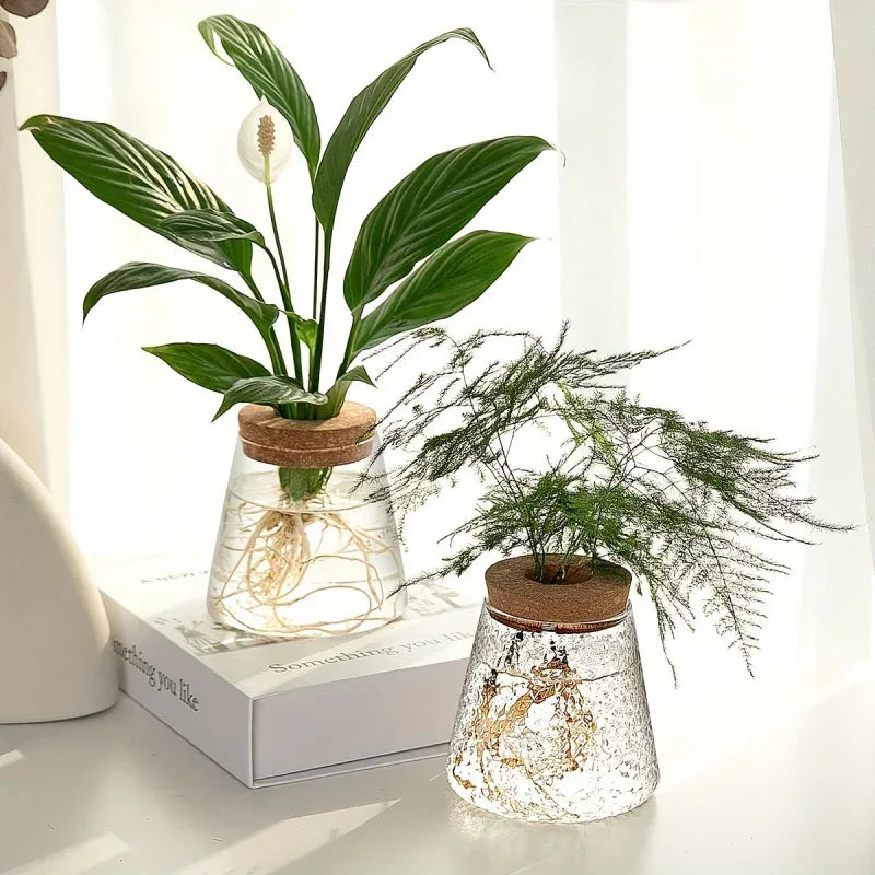 1pc, glass flowerpot breeding station vase rack desktop hydroponic plant cuttings office home decoration - Urbizia
