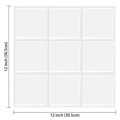 5 Sheets Wall Tile Sticker White Self Adhesive Tiles Waterproof Vinyl Wallpaper Backsplash For Kitchen Living Room Bathroom - Urbizia