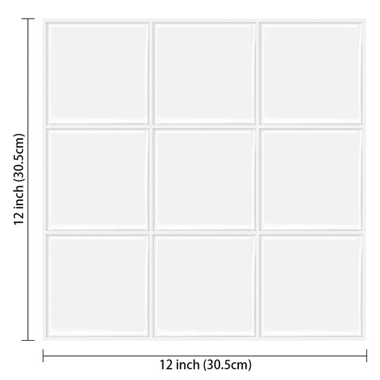 5 Sheets Wall Tile Sticker White Self Adhesive Tiles Waterproof Vinyl Wallpaper Backsplash For Kitchen Living Room Bathroom - Urbizia