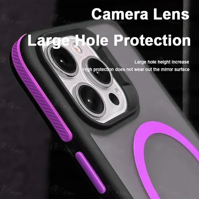 New Bicolor Matte Frosted Magnetic Phone Case For iPhone 17 16 15 14 Plus Pro Max Translucent Shockproof Hard Cover