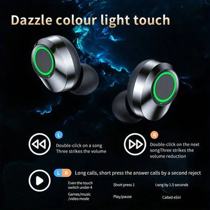 A Pair Of True Wireless Earbuds With Digital LED Battery Display, TWS In Ear Headphones With ENC Noise Reduction Function, Built-In Condenser Microphone, Sports And Fitness Headphones, Deep Bass, Type-C Rechargeable Case, Lit