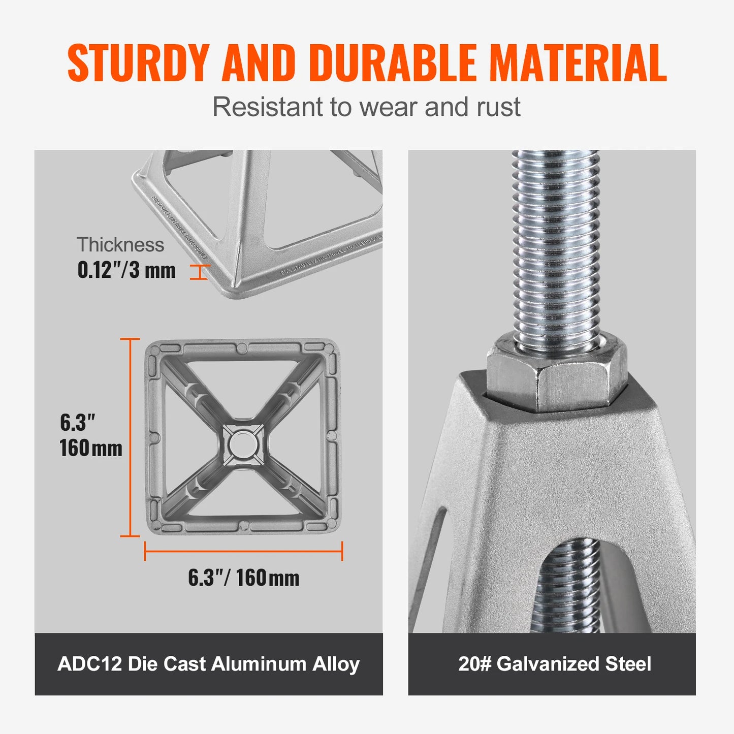 SucceBuy RV Stabilizer Jacks 4 Pack Aluminum RV Leveling Jacks Stack Jack for RV Travel Trailer Camper Single Screw Jack 6000Lbs
