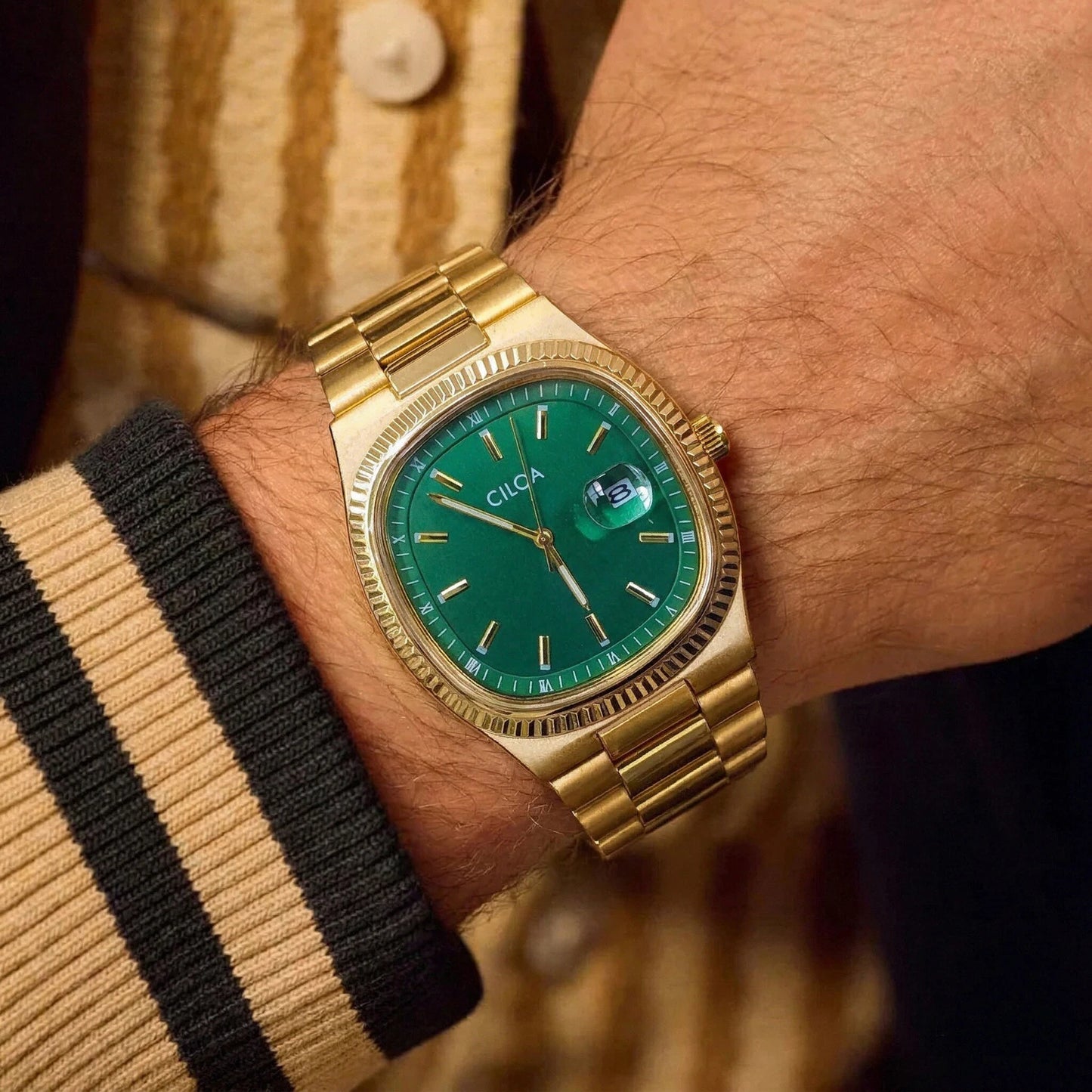 CILOA Silver Square Luxury Watch for Men, Gift, Casual, Fashionable, New Style, High Quality, Waterproof, Quartz Watch