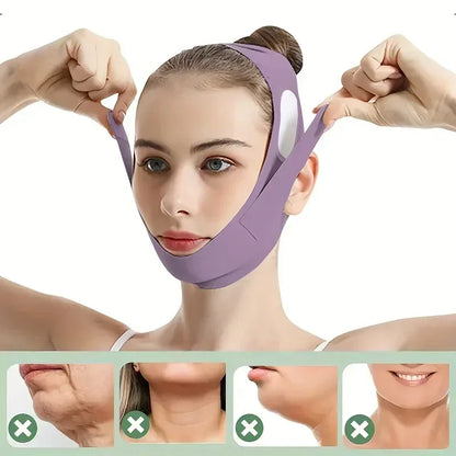 Overnight Face Lift Band with Graphene Fiber - Double Chin Reducer & Jawline Definer, Washable Reusable Beauty Strap 5 Sizes - Urbizia