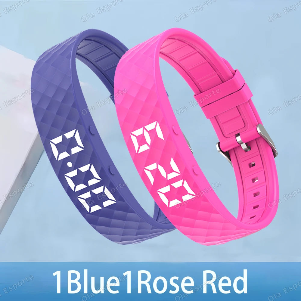 2026 Outdoor Smartwatch Sports Bracelet Vibration Alarm Clock Reminder Sleep Monitoring 24 Hours Pedometer Rechargeable Bracelet