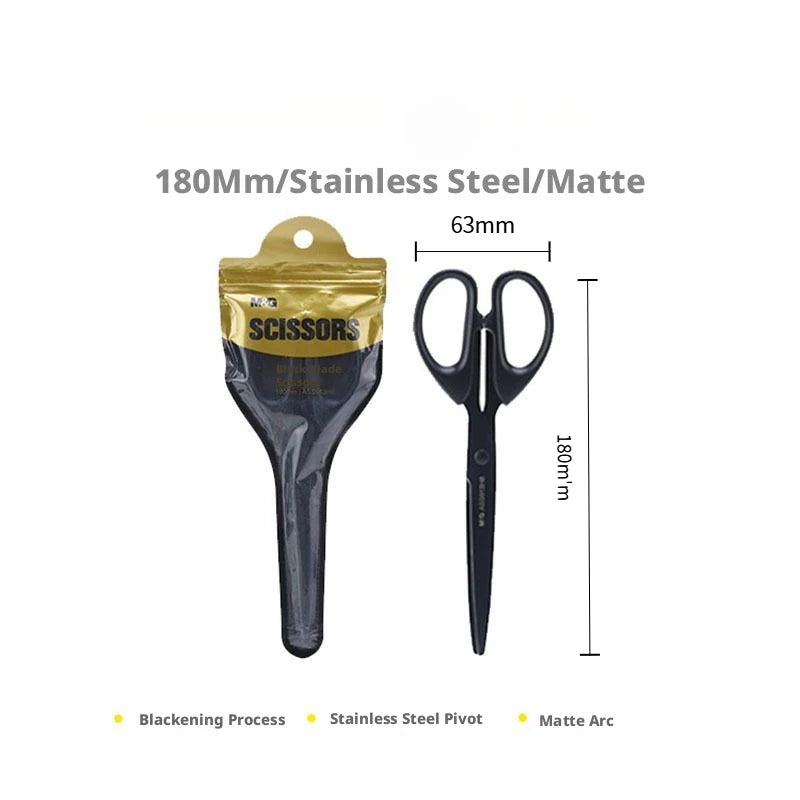 High Hardness Black Blade Scissors Anti-rust Anti-stick Sharp Durable Multipurpose Home Office Craft Sewing Paper Fabric Shears