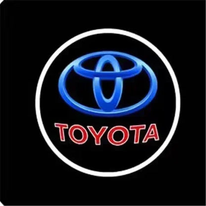 2PCS LED door welcome Lamp logo light For Toyota Camry Highlander Land Cruiser Prado Avalon Reiz Rav4 Crown CHR Prius accessory