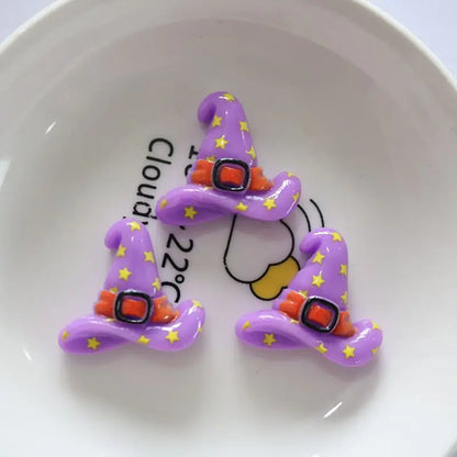 10Pcs Resin Halloween Ghosts, Skeletons & Pumpkins – Flat Back Embellishments