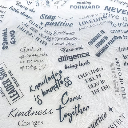 PET Inspirational Quote Stickers Set of 50, Waterproof DIY Decals for Laptop Water Bottle Phone Decor