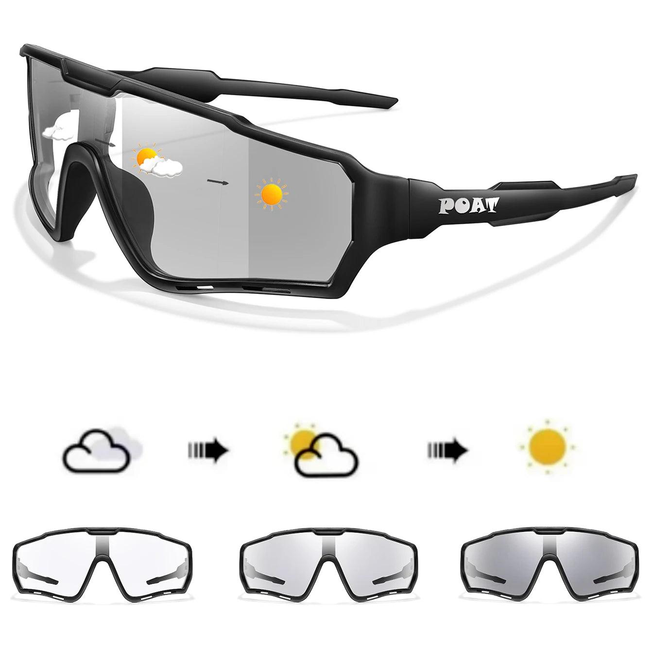 POAT Photochromic UV400 MTB Cycling Sunglasses