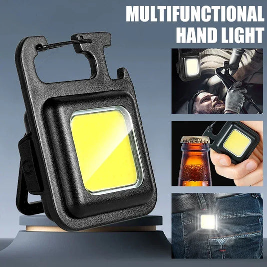 Super Bright MINI COB Keychain Flashlight Charging Lamp Camping Lights with Magnet 3 Lighting Modes for Camping Home - Urbizia